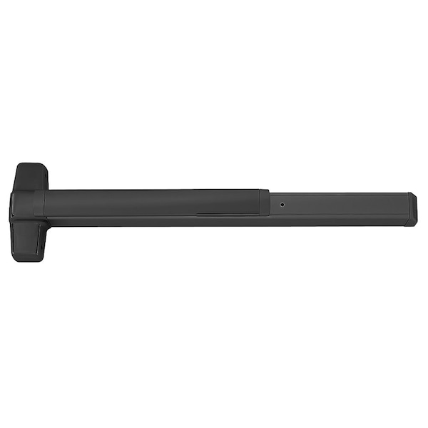 Grade 1 Concealed Vertical Rod Exit Bar for Wood Doors, 36-in Device, Exit Only, Hex Dogging, Black